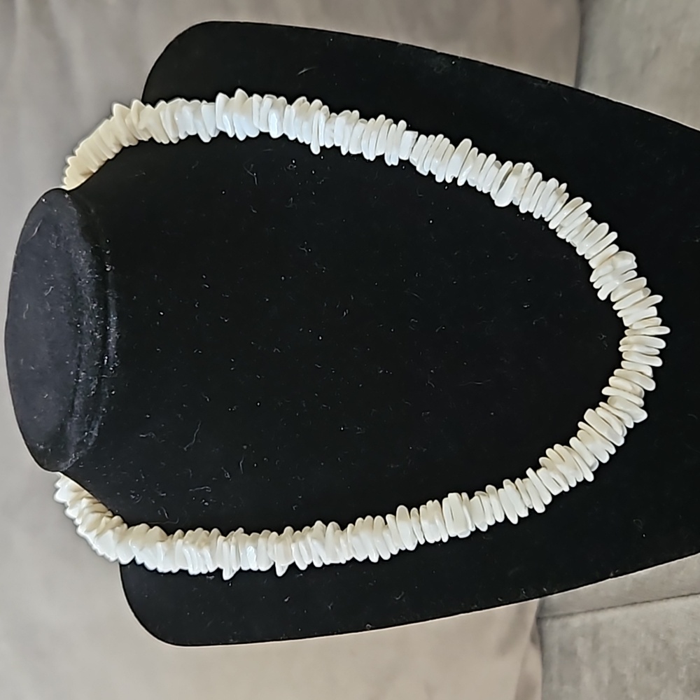 1/$5 or 3/$10 Woman's White Puka Shell Necklace, Hawaiian Seashell Necklace.